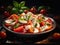Summer\\\'s Bounty: A Vibrant Plate of Tomatoes, Mozzarella, and Ba