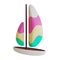 Summer Sailboat 3D Rendering Illustration