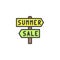 Summer and sale arrows filled outline icon