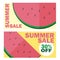 Summer sale banner with beautiful watermelon background
