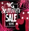 Summer sale banner with flamingo shaped lightboxes.