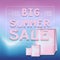 Summer Sale banner. Paper Folding Design.