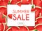 Summer Sale Banner. Poster, Flyer, Vector. Slices of watermelon on a background