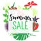 Summer sale bright handwritten poster.