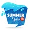 Summer sale, cartoon shine vector discount banner