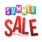 Summer Sale Colorful Text Hanging Isolated in White Background