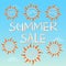 Summer sale with different percentages in suns