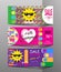 Summer Sale discount vouchers set WOW SALE vector template rainbow kids fashion