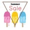 Summer sale ice creams colorful symbol poster