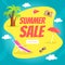Summer Sale Landing Page Template Set, Happy Summertime Website Interface Vector Illustration