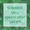 The summer sale poster in a frame on the background of fresh tropic green leaves poster. Modern Exotic banner, poster