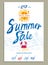 Summer Sale poster with marine themes.