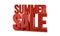 Summer sale. red sale 3d render symbol