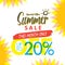 Summer Sale set V.4 20 percent colorful heading design for banner or poster. Sale and Discounts Concept. Vector illustration.