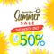 Summer Sale set V.4 50 percent colorful heading design for banner or poster. Sale and Discounts Concept. Vector illustration.