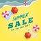 Summer sale tropical beach top view banner template.