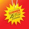 Summer Sale V10 25 percent off promotion website banner heading design on price tag yellow sun shape vector for banner or poster