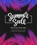 Summer Sale - vector leaflet template with brush lettering