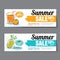 Summer sale voucher template.Discount coupon. Banner hand drawn