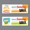 Summer sale voucher template.Discount coupon. Banner hand drawn