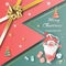 Summer Santa Claus Christmas day July.Delivery service concept cute cartoon character for Xmas design on greeting card background.