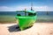 Summer scenery of the Baltic Sea with fishing boat in Gdynia Orlowo, Poland