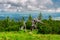 Summer scenery of the trail on Mount Szrenica in the Karkonosze Mountains, Poland