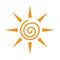 Summer scribble sun line art color icon for apps or website