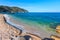 Summer sea beach Contrada Mattinatella, Gargano peninsula in Pug
