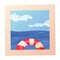 Summer sea photo. Vacation memories concept in cartoon isolated style