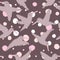 Summer sea seamless pattern with pigeons and abstract spots. Perfect for T-shirt, poster, greeting card and print.