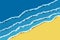 Summer sea smooth background with waves in paper cut out style. Vector