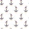 Summer seamless pattern anchor marine rope mixed