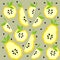 Summer seamless pattern with apple, pear