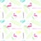 Summer Seamless Pattern With Colorful Tropical Ornament Background Style