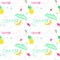 Summer Seamless Pattern With Colorful Tropical Ornament Background Style