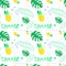 Summer Seamless Pattern With Colorful Tropical Ornament Background Style