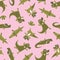 Summer seamless pattern with  cute crocodiles. Zoo repeated background. Vector bright print for baby fabric or wallpaper