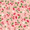 Summer seamless pattern with fresh strawberries on pink backdrop