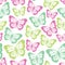 Summer seamless pattern with pastel butterlies. background with cute natural objects. Vector illustration. seamless