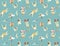 Summer seamless pattern. People swimming in the sea. Vector illustration.