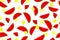 Summer seamless pattern of slices of ripe watermelon and lemon