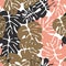 Summer seamless tropical pattern with colorful monstera palm leaves