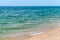 Summer seascape, empty beach coast