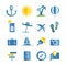 Summer seaside vacation icons