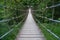 Summer season with a suspension bridge inside a forest