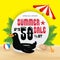 Summer Sell Promotion Banner Background and Objects Design with