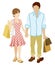 Summer Shopping Couple- wearing Sundress