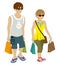 Summer Shopping Couple- wearing sunglasses