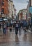 Summer showres Pedestrianised Grafton streed in downtown Dublin